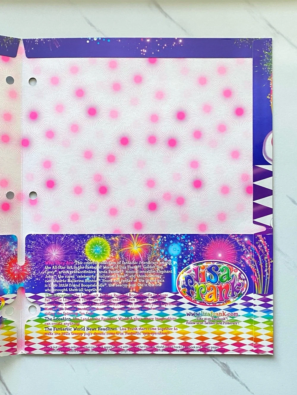 Lisa Frank teacup ride party glitter folder